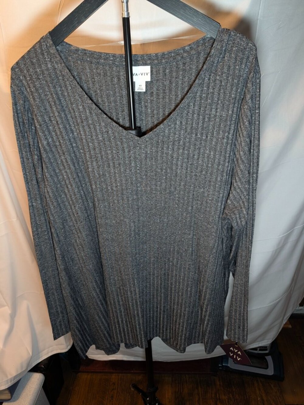 Ava & Viv Sz 4X Women's MID-Weight Pullover Charcoal Gray Sweater  NWT